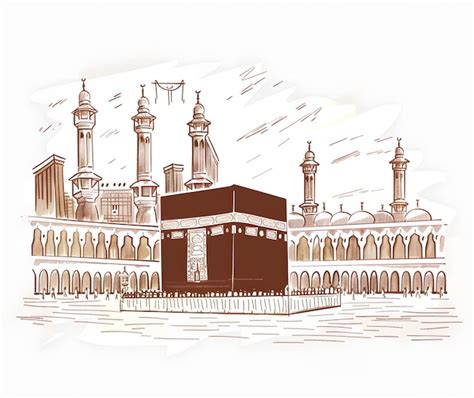 Ilustra O Da Santa Kaaba Em Meca Ar Bia Saudita Cart O De Sauda Es