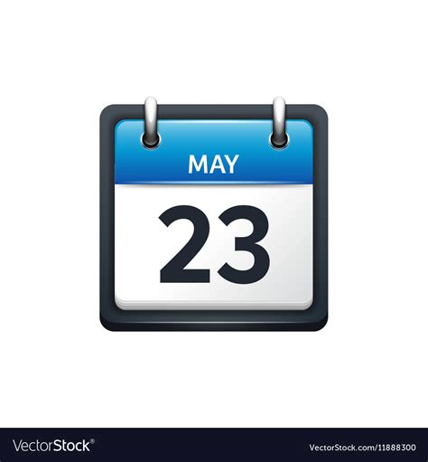 May 23 calendar icon flat Royalty Free Vector Image