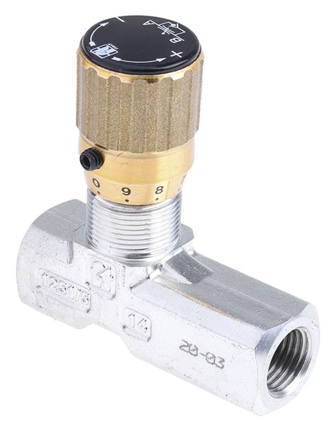 RS PRO Inline Mounting Hydraulic Flow Control Valve G 1 4 210bar 20L