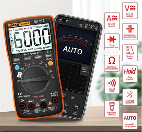 ANENG AN9002 Bluetooth Digital Multimeter 6000 Counts Professional