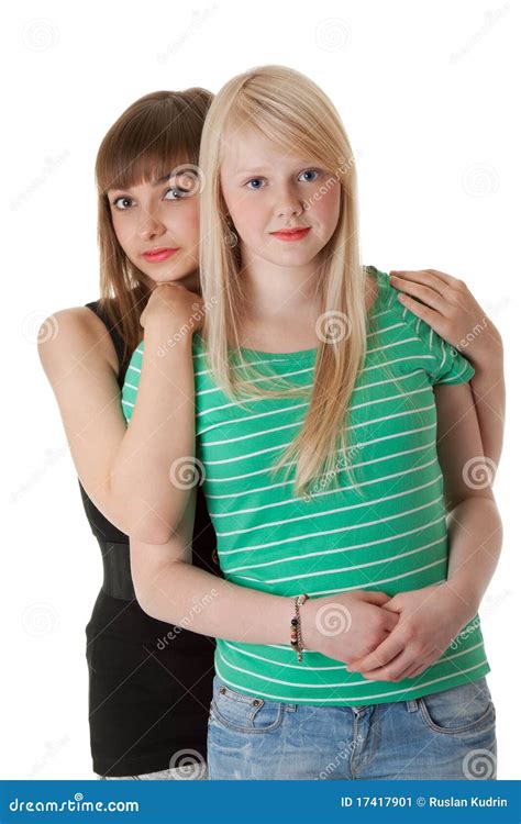 Two Girls In Jeans Stock Image Image Of Adult Beautiful 17417901