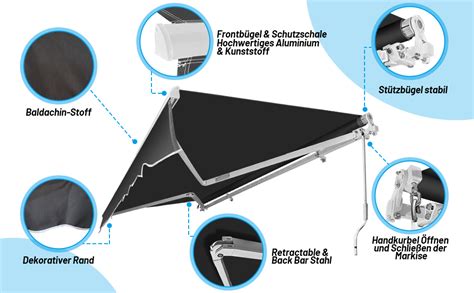 Jopassy Tenda Da Sole A Braccio Articolato 350x300cm Tenda Da Esterno