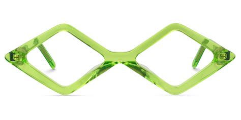 Ishtar Diamond Shaped Green Eyeglasses Vooglam