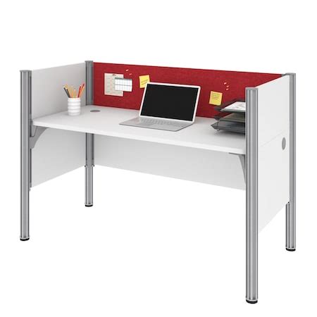 Bestar Bestar Pro Biz W Single Office Cubicle With Red Tack Board And