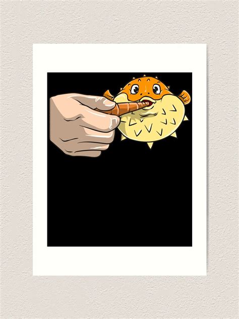 Pufferfish Eating A Carrot Dank Meme Art Print By Happymonkeytees