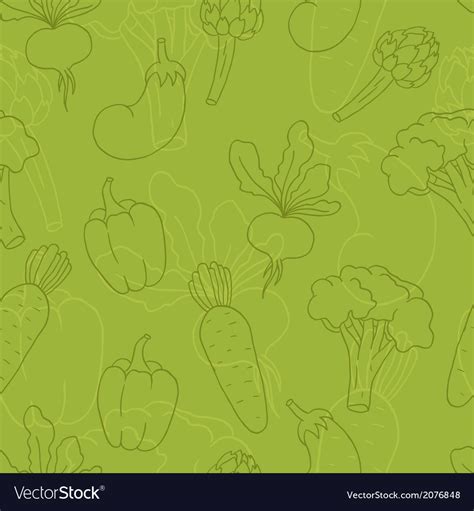 Seamless green vegetables background Royalty Free Vector