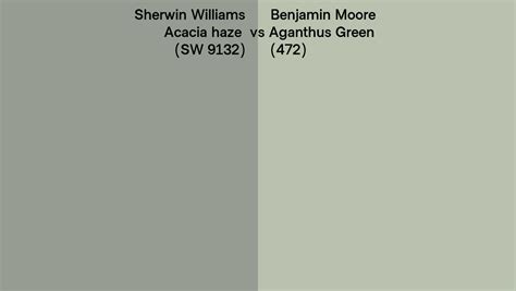 Sherwin Williams Acacia Haze Sw 9132 Vs Benjamin Moore Aganthus Green