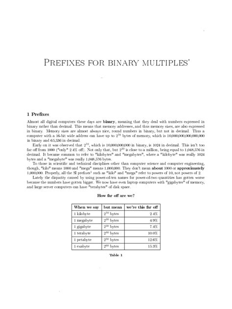 Prefixes For Binary Multiples 3 | PDF