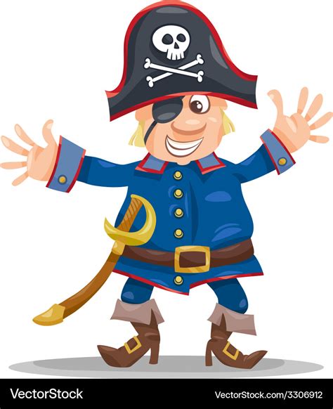 Funny pirate cartoon Royalty Free Vector Image