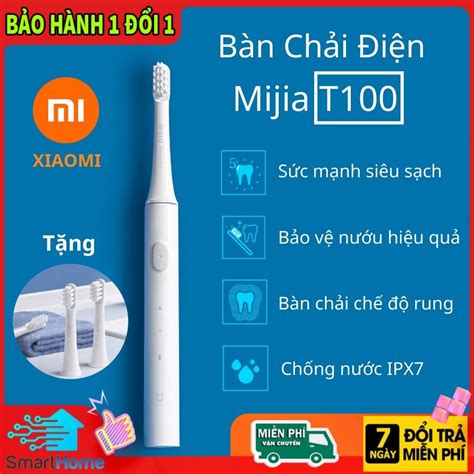 Bàn chải điện xiaomi mijia T100 bảo vệ nướu pin sạc kháng nước ipx7