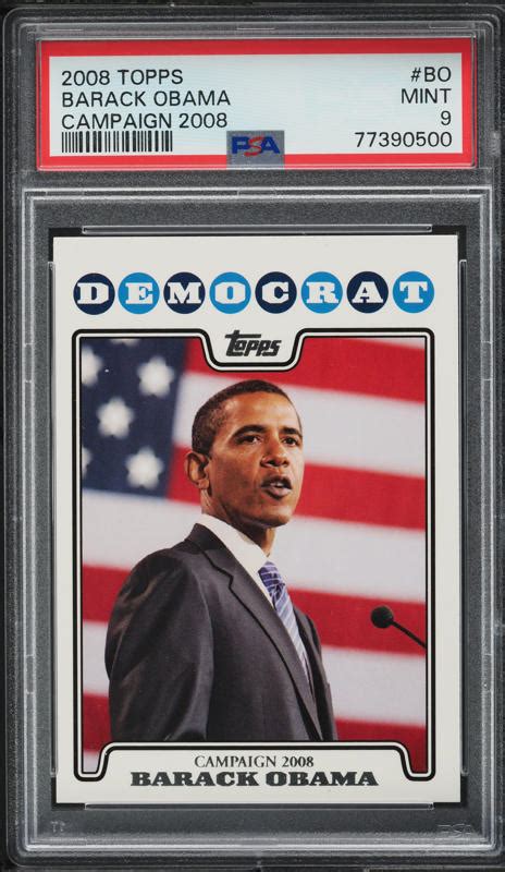 2008 Topps Campaign 08 Barack Obama C08 BO PSA 9 MINT Weekly Sunday