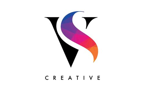 Vs Letter Design With Creative Cut And Colorful Rainbow Texture 9952149