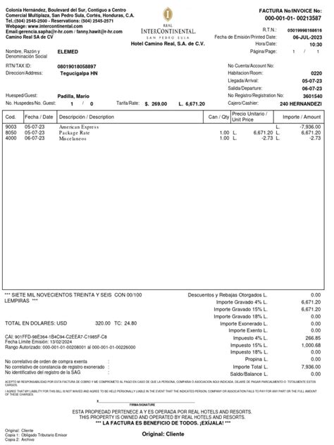 Factura INTER HOTEL | PDF | Pagos | Economias