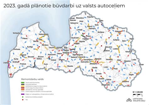 Publicēta karte ar šogad plānotajiem valsts ceļu remontdarbiem