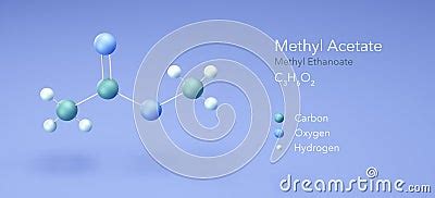 Methyl Acetate, Methyl Ethanoate. Molecular Structure 3d Rendering ...