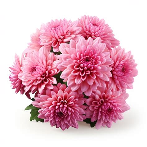 Premium Photo | Pink chrysanthemums isolated on white