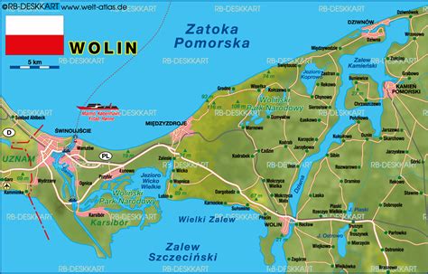 Karte Von Wollin Insel In Polen Welt Atlasde