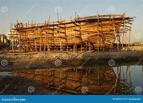 Wooden Boat Under Construction Stock Photo - Image: 40121113