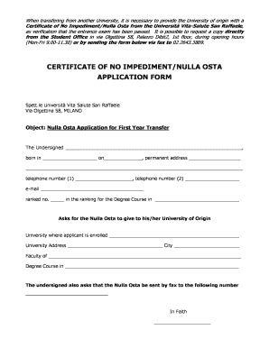 Nulla Osta Application Form Complete With Ease Airslate Signnow