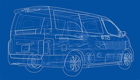 Concept Car Vector Transparent Digital Blueprint Vector Transparent