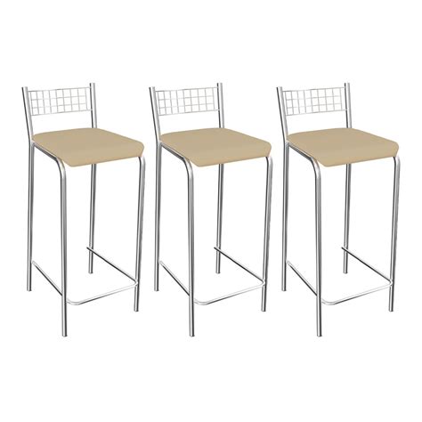 Kit Banquetas G Nova Cromada Material Sint Tico Nude Kappesberg Submarino