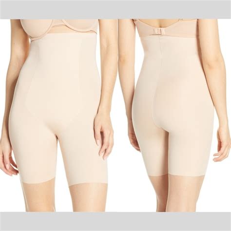 SPANX Intimates Sleepwear New 72 Spanx Thinstincts Highwaist Midthigh Short Shaper Nude