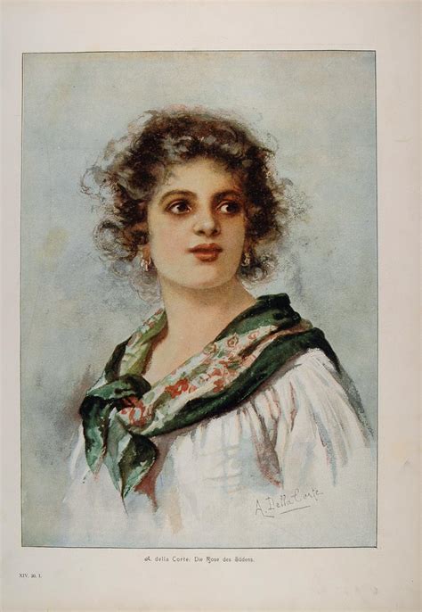 1900 Print Portrait Rose Des Sudens Girl A Della Corte Original Period Paper Historic Art Llc