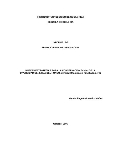 Pdf Instituto Tecnologico De Costa Rica Las Enfermedades Del Cacao