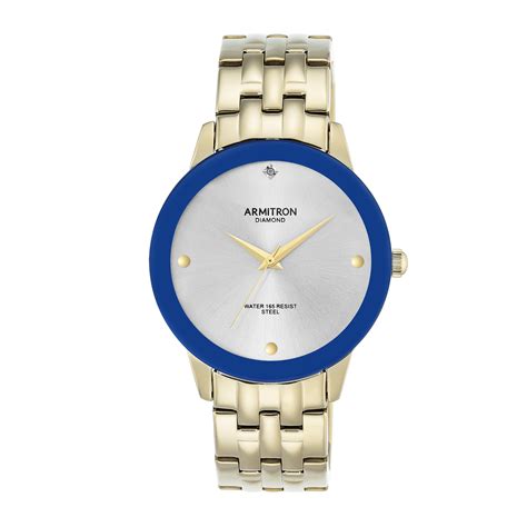 Armitron Gold Stainless Steel Diamond Dial Watch