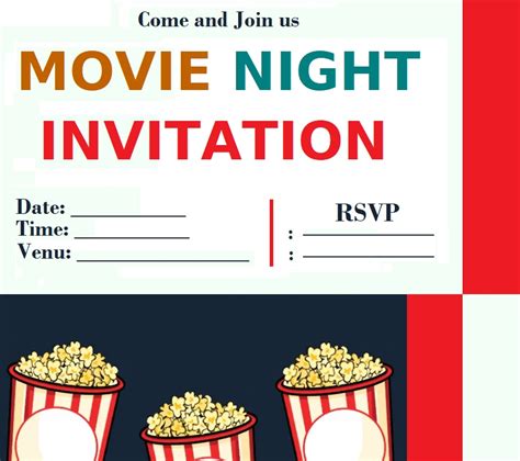 Movie Night Invitation Template Free Word And Excel Templates