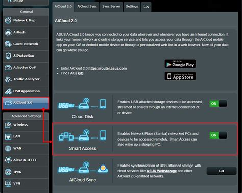 Wireless Router How To Set Up Smart Access In Aicloud On Asus Router