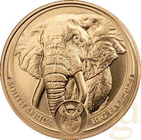 1 Unze Goldmünze Südafrika Big Five Elefant 2023