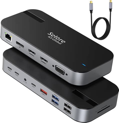 USB C Docking Station 15 In 1 Laptop Docking Station With Quadruple