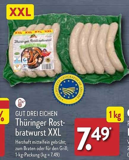 Gut Drei Eichen Th Ringer Rostbratwurst Xxl Angebot Bei Aldi Nord