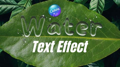 Water Text Effect Tutorial Canva Typography Tutorial YouTube