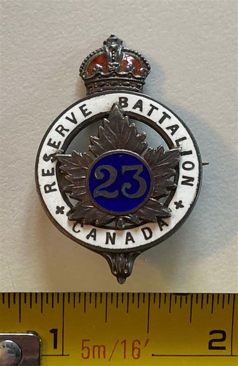 Scarce 23rd Reserve Battalion Sterling Silver Enamel Badge Brooch Ebay