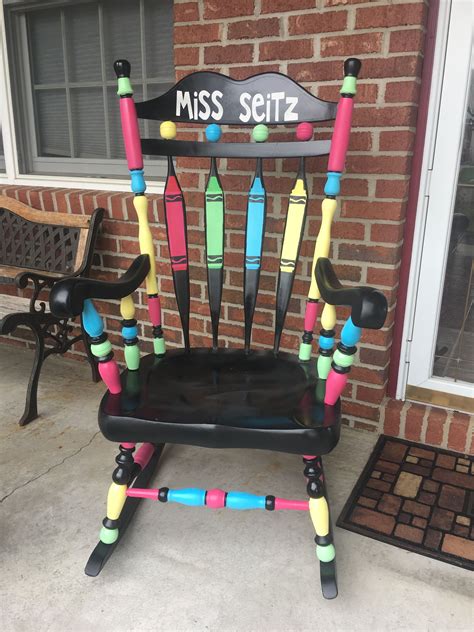 Hand Painted Wooden Teacher Chair Painted Teacher Chair Teacher