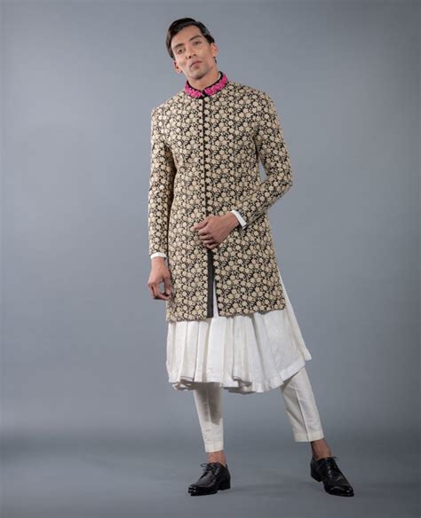 Midnight Floral Sherwani More Mischief