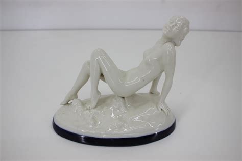 Art Deco Design Ceramic Sculpture Nude Sitting Woman S For Sale At StDibs S Nude Women