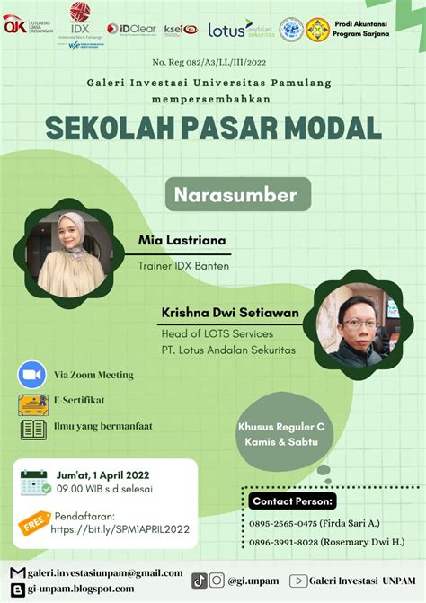 Sekolah Pasar Modal Galeri Invetasi Universitas Pamulang 1 April 2022