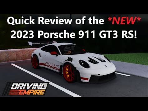 Quick Review Of The New Porsche Gt Rs In Driving Empire