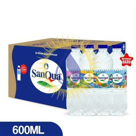 Jual SanQua Air Mineral 600 Ml Dus 24 Botol Shopee Indonesia