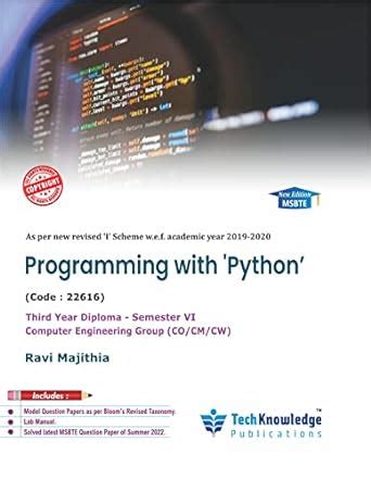 Programming With Python For MSBTE Diploma Computer Engineering Group