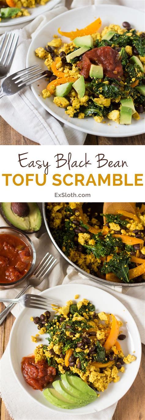 Easy Black Bean Tofu Scramble Recipe Tofu Scramble Vegetarian