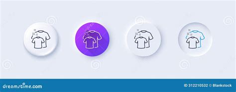 Clean T Shirt Line Icon Laundry Shirt Sign Clothing Cleaner Line