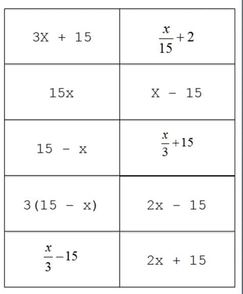 oa translate verbal statements  mathematical expressions
