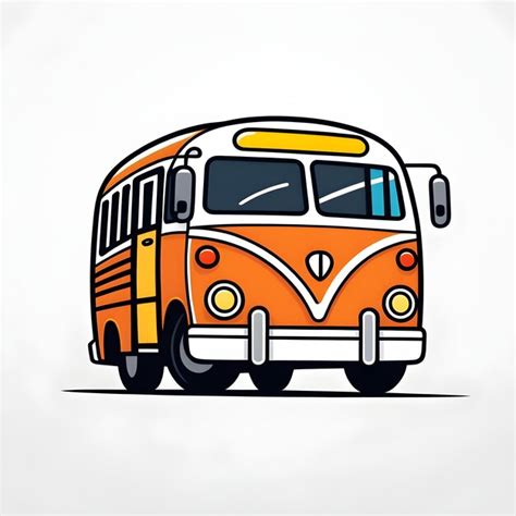 Vintage Bus Hand Drawn Vector Illustration In Doodle Style Premium Ai