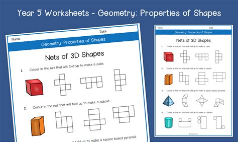 Free geometric shapes nets worksheet, Download Free geometric shapes ...