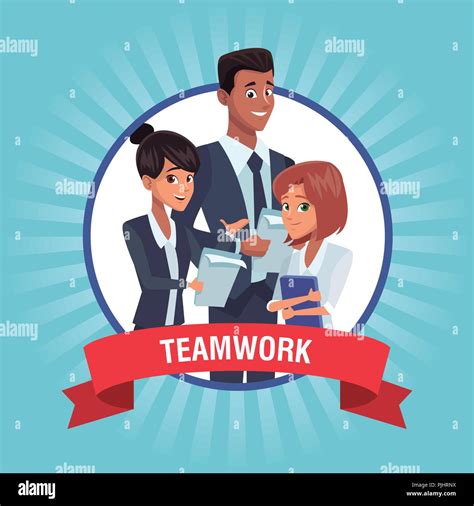 business teamwork cartoon stock vector image art alamy