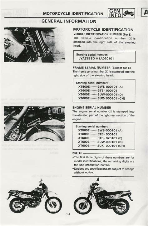 YAMAHA XT500 Workshop Repair Manual 1978 ONWARD